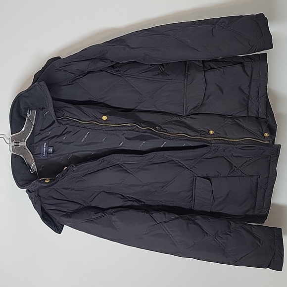 Lands' End black quilted puffer Goose Down coat XL - Picture 1 of 11